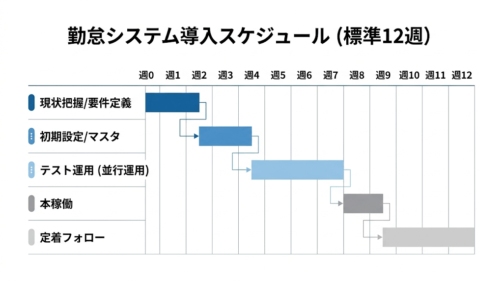 勤怠システム導入のスケジュールを示した図