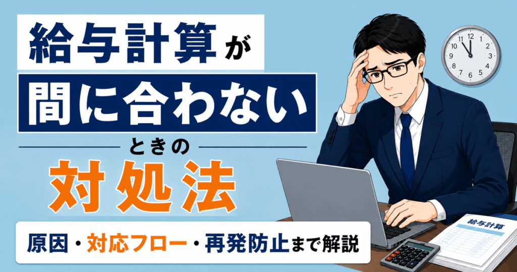 給与計算が間に合わないときの原因や対処法を解説した記事のアイキャッチ画像